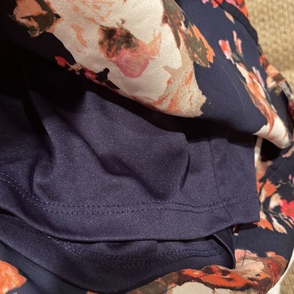 Lulu’s Shifting Dears Bold Navy Blue Cold Shoulder Floral Print Mini Dress Sz XS - Picture 7 of 8